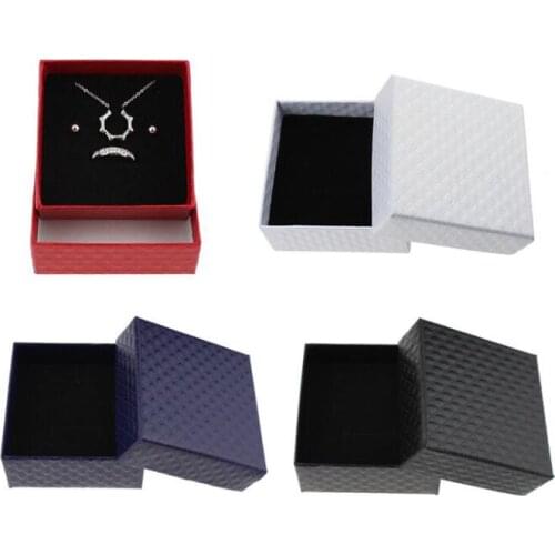 600pcs/lot 7.5x7.5x3.5cm Square Carton Jewelry Box Necklace Earrings Rings Bracelet Gift Boxes 6 Color MIXORDER Jewelry Packing