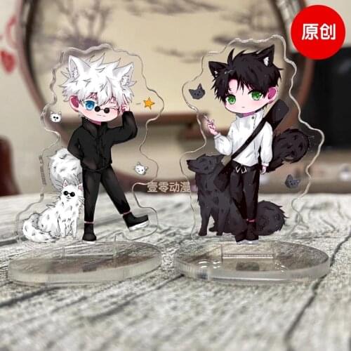 Anime Jujutsu Kaisen Cute Figure Expression Keychain Keyring Acrylic Stand Figure Model Plate Bag Pendant Gojo Satoru Cosplay