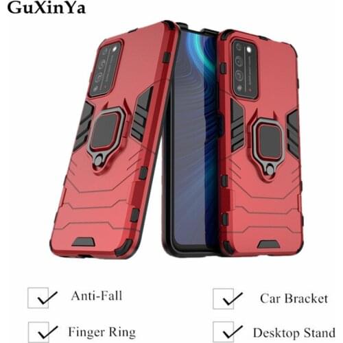 Case Honor X10 5G Back Phone Cover For Huawei Honor X10 5G Funda Luxury Armor Magnetic Ring Cover Honor X10 5G Bumper 6.63"