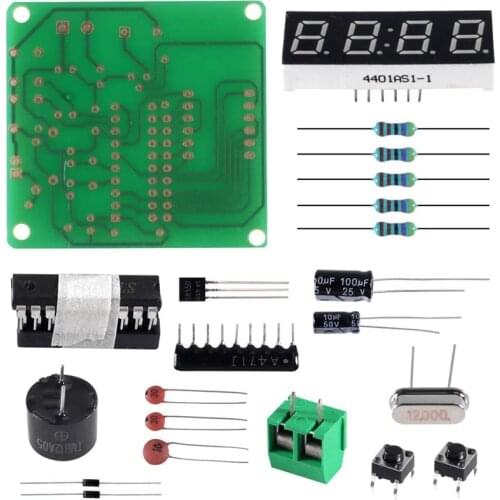 Digital LED Display 4 Bits Electronic Clock Electronic Production Suite DIY Kit PCB Board for Soldering Practice Learning kit