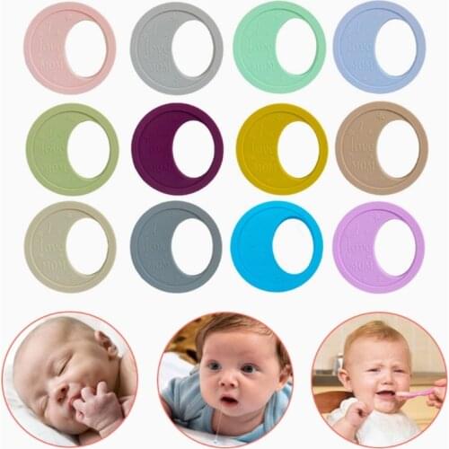 Baby Moon Shape Teether Ring Silicone Beads Molar Soother Nursing Teething Chewing Toy Shower Gifts for Newborn Infant