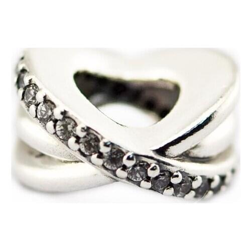 Hot Sale Sterling-Silver-Jewelry 925 Silver Beads Fits Brand Bracelet Galaxy Charm with Clear CZ Beads for Jewelry Making DIY