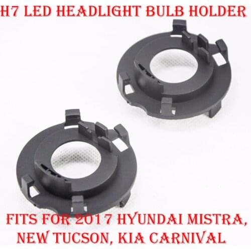 2PCS H7 LED Headlight Kit Bulbs Lamps Holder Adapter Base Retainer Socket For 2017 Hyundai Mistra New Tucson KIA Carnival Kia