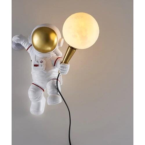 Creative Astronaut Childrens Room Wall Light Bedroom Living Room Background Wall Lamp Nordic Bedside Indoor Home LED Lighting