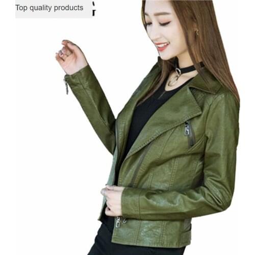 PU Leather Jacket Women Motorcycle Faux Leather Jackets Short Slim Coat Female Spring Autumn Outerwear campera mujer 2020 YQ115