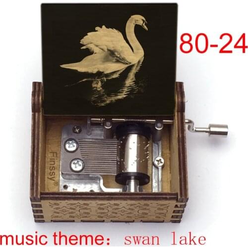 Swan Lake Music Box 18 Note ballet dancer color print Wood Music Box home office ornaments kids toy music fans christmas gift