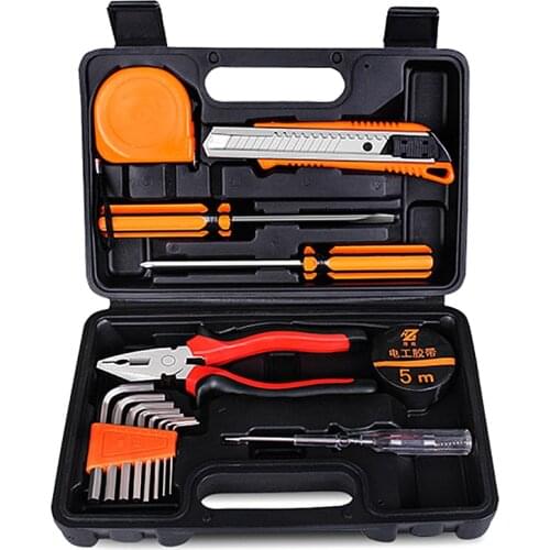 New Hot 39 Pcs Hand Tool Set Househould Tool Kits Screwdriver Pliers Hammer Utility Knife Box Set General Repair Tool Set