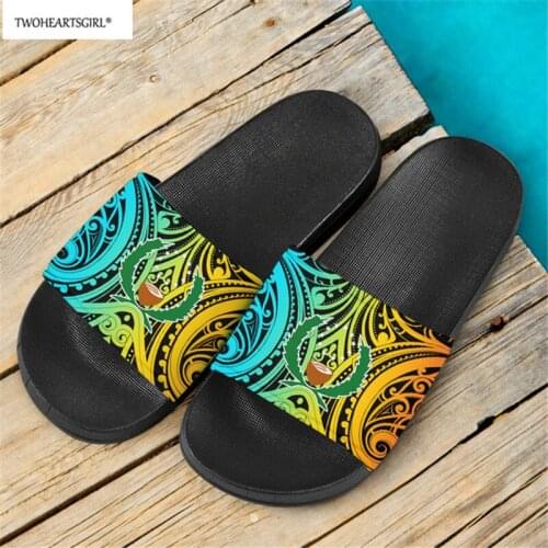 Pohnpei Polynesian Samoan Tribal Home Sandals Women Men Slippers Flat Shoes Bathing Non-slip Flip Flops Fashion Lovers Shoes