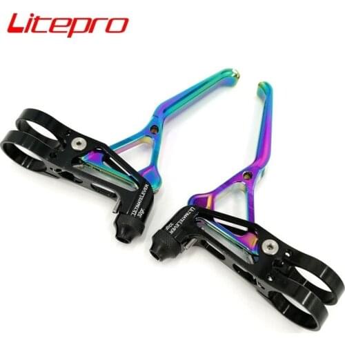 Litepro Titanium Plating Brake Lever V Brake C Type Caliper Brake Levers For Mountain Bike Folding Bike Road Bicycle