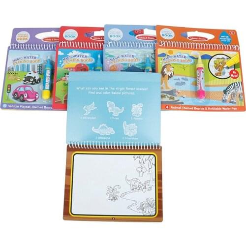 Education Birthday Gift Reusable Magic Water Drawing Book Coloring Book Doodle Pen Cartoon Painting Toys Drawing Board For Kids