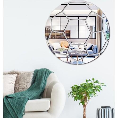 Mirror acrylic football DIY combination home wall sticker childrens room kindergarten decoration. Self adhesive