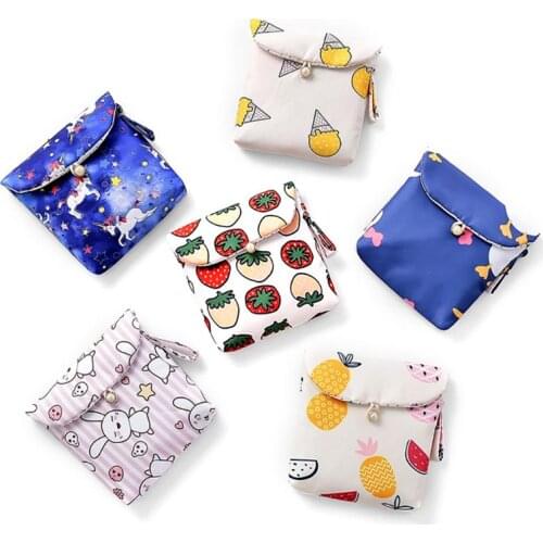 Women Girl Cute Portable Sanitary Pad Pouch Napkin Towel Holder Organizer Convenience Bag Card Makeup Coin Purse Travel Storage