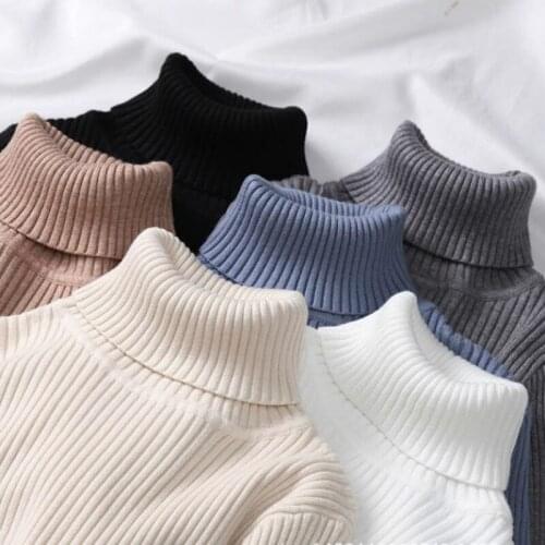 2021 Fall Winter Sweaters Women White Turtleneck Roll Collar Ladies Sweater Turtleneck Sweater Jumpers Turtle Neck Pullover Tops