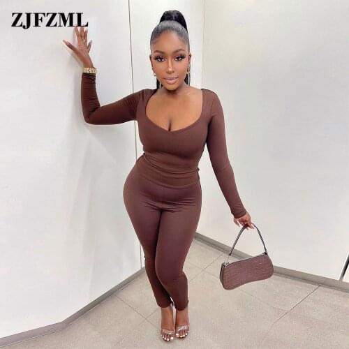 Women Fitness 2 Piece Matching Set Sporty Tracksuit Long Sleeve Cleavage Basic T-shirts+slim Fit Legging Loungewear Outfits