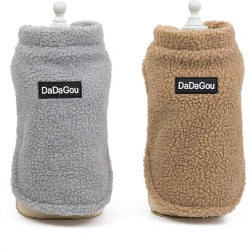 Winter Letter Printed Fleece Pet Clothes Soft Warm Pet Clothes Dog Vest Lamb Wool Sleeveless Dog Coat Jacket For Small Dogs