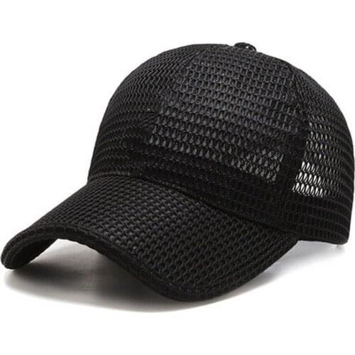Summer Unisex Men Fishing Baseball Caps Women Breathable Mesh Snapback Hats Black Casual Sport Hats Cap