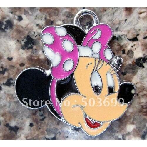 100pcs zinc alloy metal enamel mouse charms jewelry parts