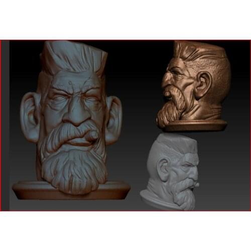 3D model for cnc 3D carved figure sculpture machine in STL file format The old mans head
