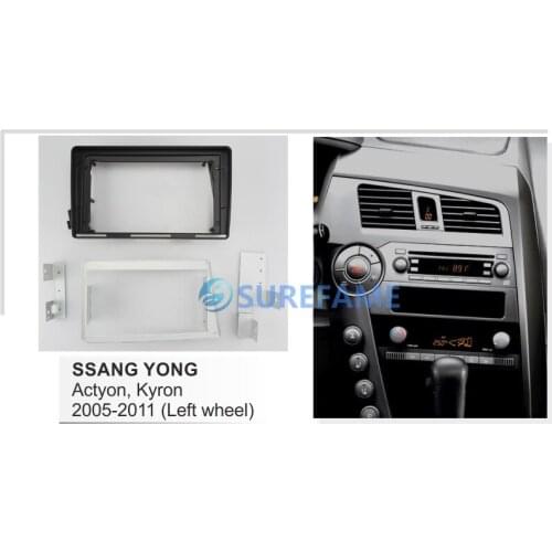 9 inch Car Fascia Radio Panel for SSANGYONG Actyon, Kyron 2005-2011 Dash Kit Install Facia Console Bezel 9inch Plate Trim Cover