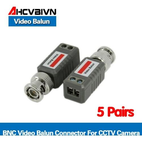 AHCVBIVN 10pcs CCTV Video Balun Passive Transceivers 2000ft Distance UTP Balun BNC Cable Cat5 CCTV UTP Video Balun