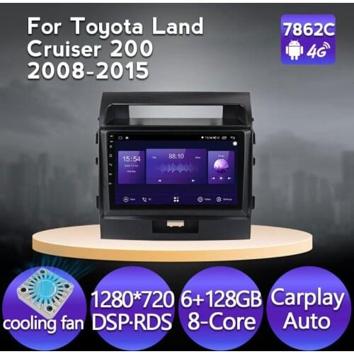 Navifly Car Radio Android 11 8-Core DSP For Toyota Land Cruiser 200 2008-2015 GPS Navigation 4G IPS 1280*720 Multimedia Player