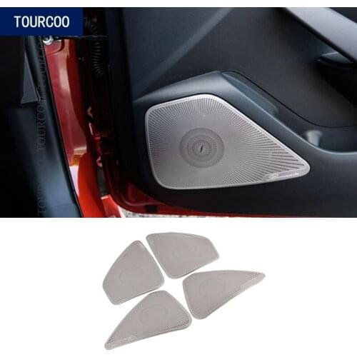 Car Styling Door Loudspeaker Frame Cover Trim Stainless Steel Car Modified Accessories for Toyota Corolla 2019