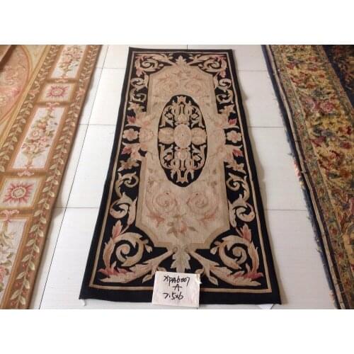 Free Shipping 2.5'X6' French Aubusson rug hand woven100% New Zealand wool rugs and carpets RUNNERS