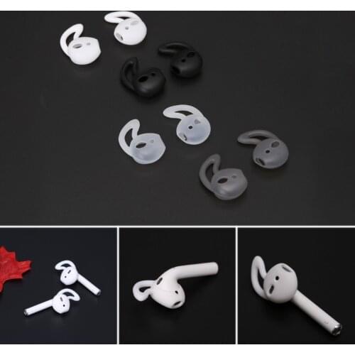 4 Pairs Cover With Hook Silicone Earphone For AirPods EarPods Tips Earbuds