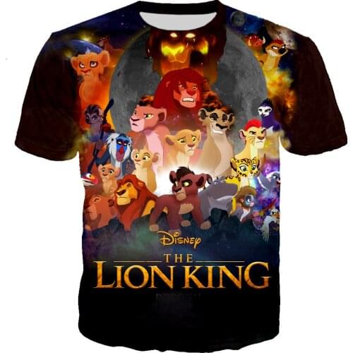 Hipster Cartoon The Lion King T Shirt 3D Print Tshirt Unisex Casual Streetwear Hip Hop Clothing Harajuku Tops Tee Hombre 110-6XL