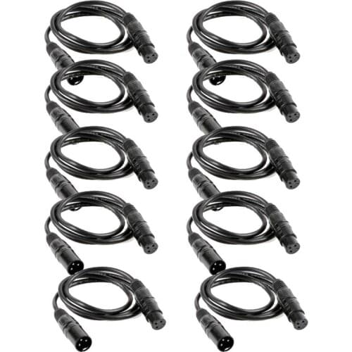 10pcs/lot 1 Meter length 3-pin signal connection DMX cable for stage light stage lights accessories 1m dmx cables