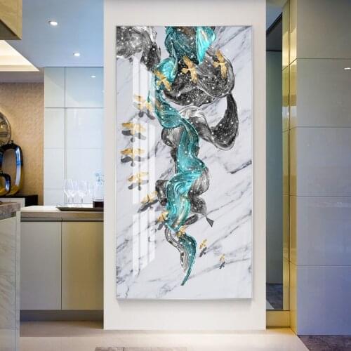Golden Flying Bird 5D Crystal Porcelain Painting Smart Fish Diamond Painting Store Creative Decoration Home Vestibule Wall decor