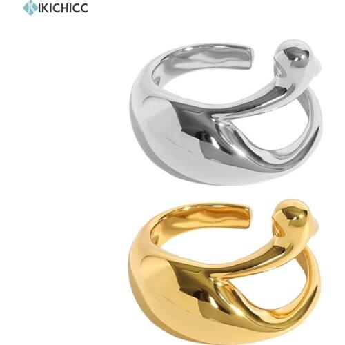 KIKICHICC 925 Sterling Silver 2021 Large Resizable Rings Geometric Irregular Plain Circle Luxury Jewelry Wedding Fine Jewelry