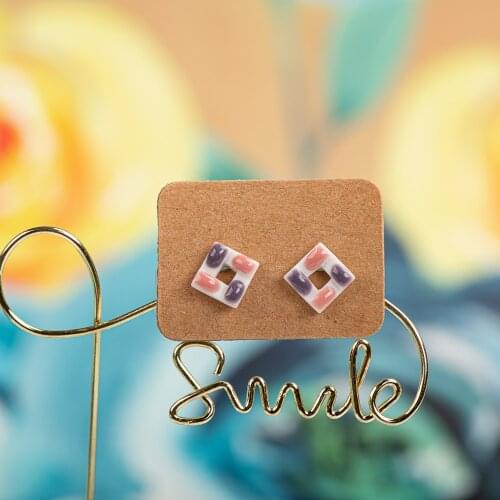 Fashion Girl Multicolor Small Ceramic Earrings Exquisite Porcelain Accessories Wholesale #LY426 trend spotting kupe スタッドピアス