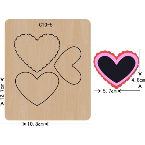 New Love, heart Wooden die Scrapbooking C-10-5 Cutting Dies Compatible with most die cutting machines