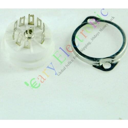Wholesale and retail 20pcs 9pin Ceramic vacuum tube socket mount valve base for 12AX7 12AU7 6N11 ECC83 free shipping