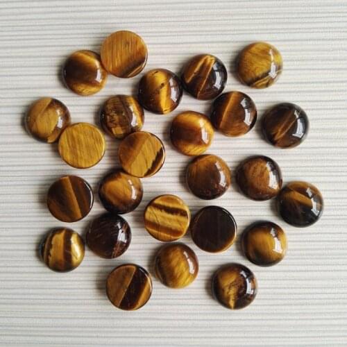 Wholesale 50pcs natural tiger eye stone beads round CAB CABOCHON stone beads size 14x14mm free shipping