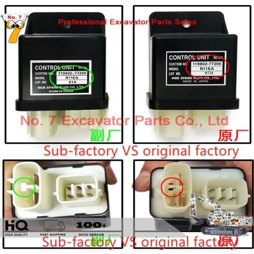Original Parts 119802-77200 Control Unit 12V Safe start relay Excavator Relay 11980277200 For Yanmar4tnv94 4TNV98 Diesel Engine