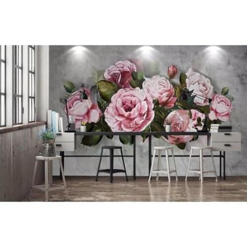 Custom photo wallpaper 3d murals wallpaper for walls 3 d hand painted rose peony flowers and birds mural background wall papers