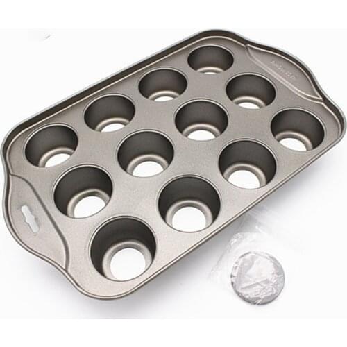 12 Holes Round And Heart Baking Pan Non-stick Baking Tray Live Bottom Dish Cake Mold Quiche Barking Pan Kitchen Tools K522