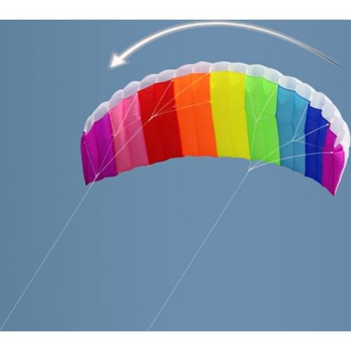 Rainbow Dual Line Kite Toy Stunt Kites Braid Kitesurf Adults Outdoor Fun Sports Ripstop Flying Toys Outdoor Sailing Beach Supply