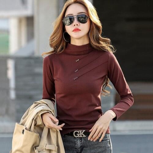 BOBOKATEER plus size half turtleneck cotton t shirt women tshirt white tee shirt femme t-shirt women clothes 2020 camiseta mujer