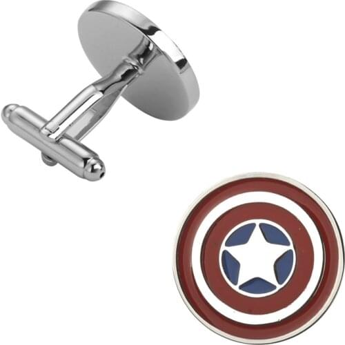Luxury shirt Captain America cufflink for mens Brand cuff buttons cuff links High Quality abotoaduras Jewelr
