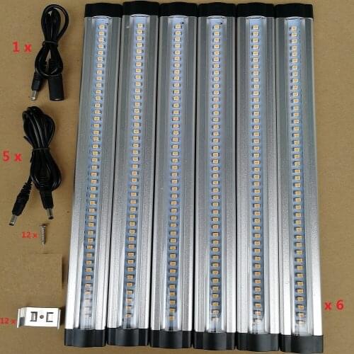 6pcsx30cm LED Aluminum channel with SMD3528 42Leds Super bright CRI >95+Ra for Under Cabinet light, Kitchen Light,Bookcase Light