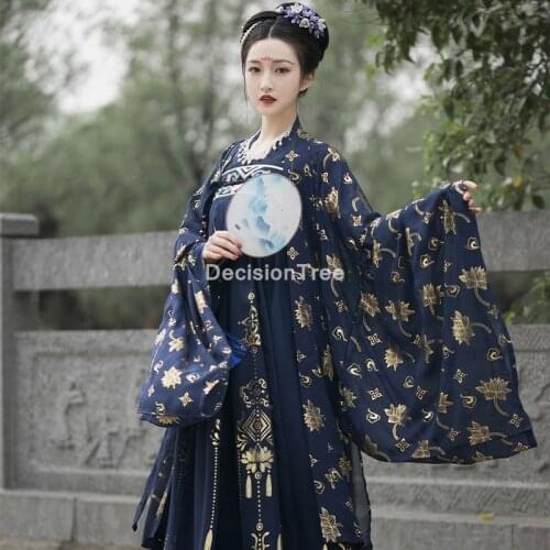2021 traditional chinese hanfu coat ancient hanfu costumes retro dance dress woman hanfu cloak princess suit stage performance