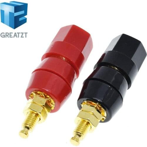 GREATZT 1pair(black+red) Terminals Red Black Connector Amplifier Terminal Binding Post Banana Speaker Plug Jack Adapter Socket