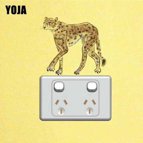 YOJA An Arrogant And Elegant Leopard Vivid Switch Wall Sticker Room Decor Beautiful Colored Cool 14ss0007