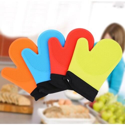 1PCS color random Microwave Oven Gloves Silicone Oven Mitts Slip-resistant Bakeware Kitchen Cooking cake Baking Tools