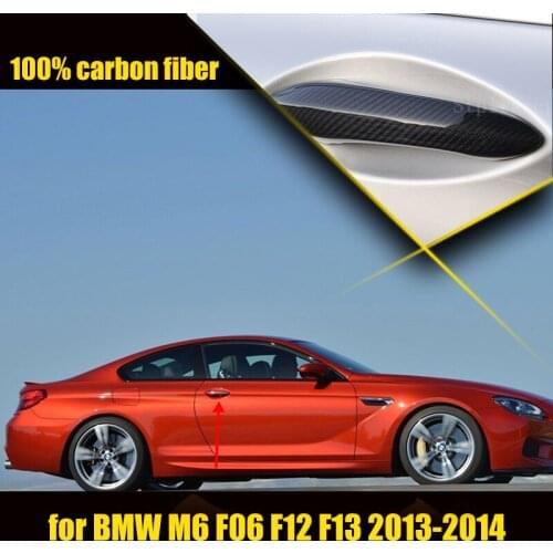 100% Real Carbon Fiber Door Handle Trim Cover Molding Fit for BMW M6 F06 F12 F13 2013-2014