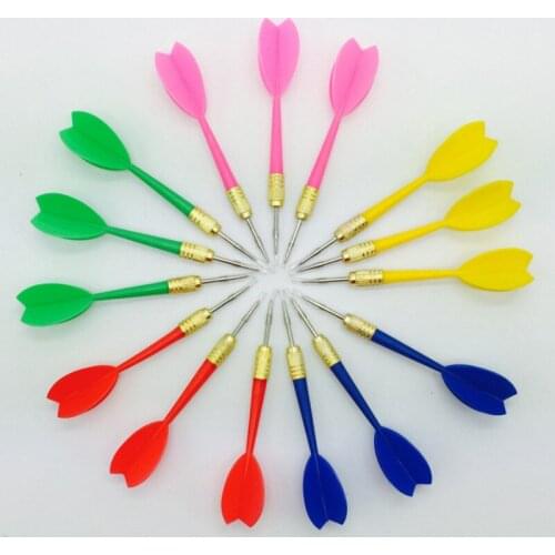15 PCS 11CM 6G Colored Plastic Darts Needle-shaped Darts Tied Balloons Ordinary Flying Needles Child Gifts Darts