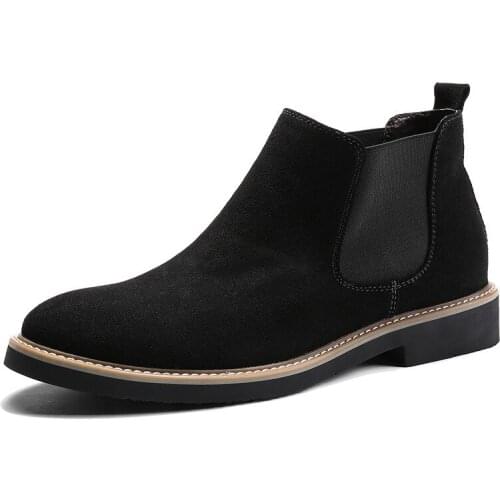 Casual shoes man Spring New Fashion Casual Men Ankle Chelsea Boots Male Shoes Cow Suede Leather Slip On Motorcycle Man Boothh5